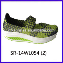 2014 новых стилей SR-14WL054 смешивать цвета ручной тканые ремни обувь